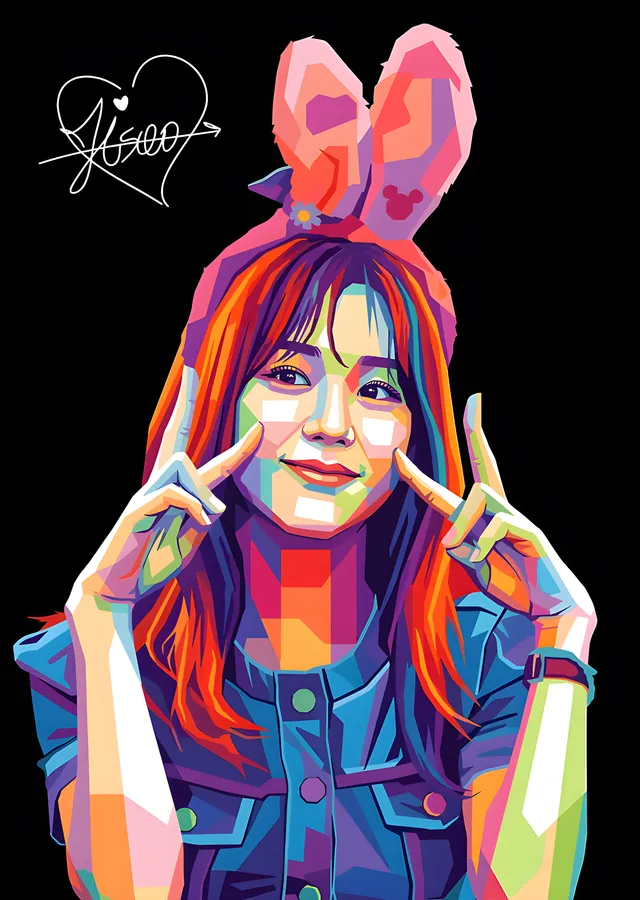 Jisoo - Tavşan Kulakları metal tablo