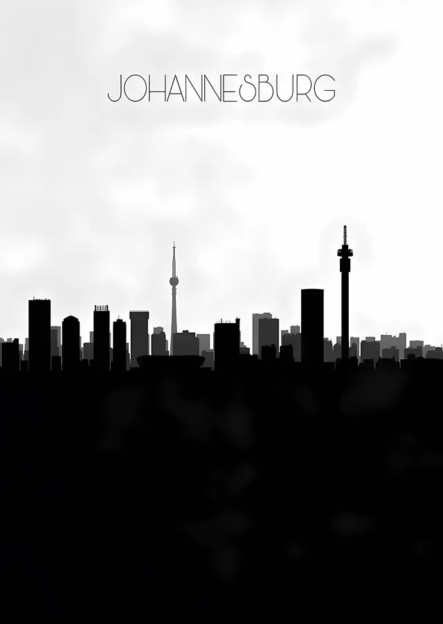 Johannesburg Silueti metal tablo