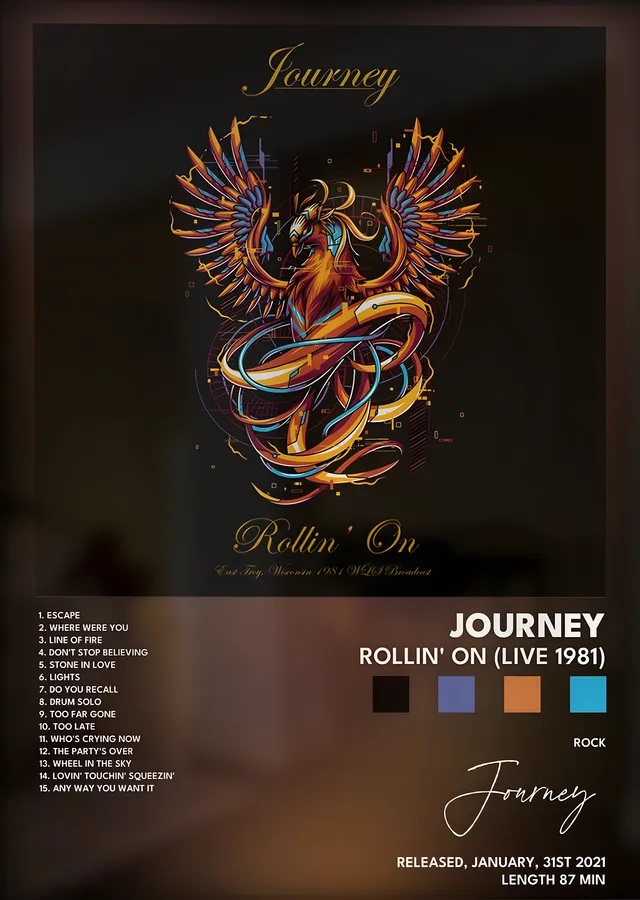 Journey: Rollin' On (Live 1981) metal tablo