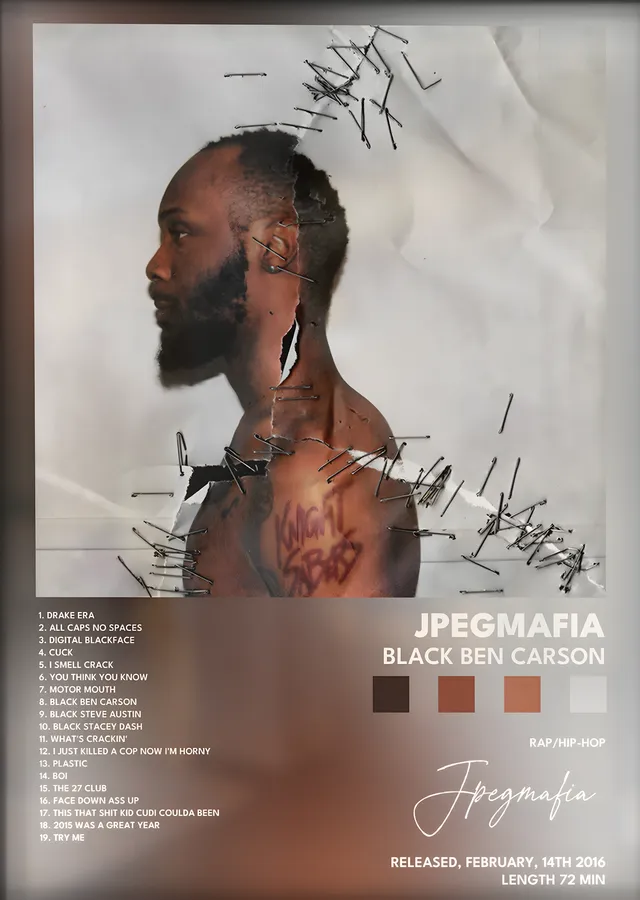JPEGMAFIA: Black Ben Carson metal tablo