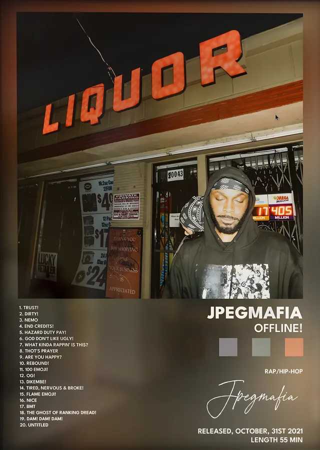 JPEGMAFIA: Offline! metal tablo