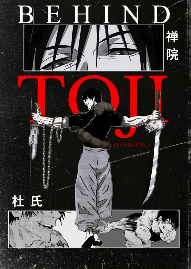 Jujutsu Kaisen - Toji Behind Afişi metal tablo