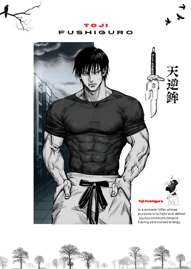 Jujutsu Kaisen - Toji Fushiguro Karakter Sayfası metal tablo