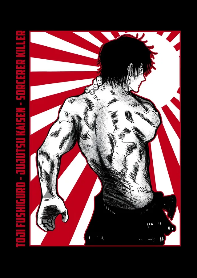 Jujutsu Kaisen - Toji Fushiguro Kırmızı Işın metal tablo