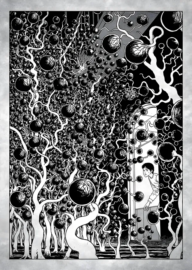 Junji Ito - Organik İstila metal tablo