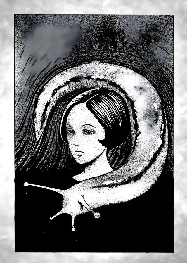 Junji Ito - Sümüklü Böcek Kız metal tablo