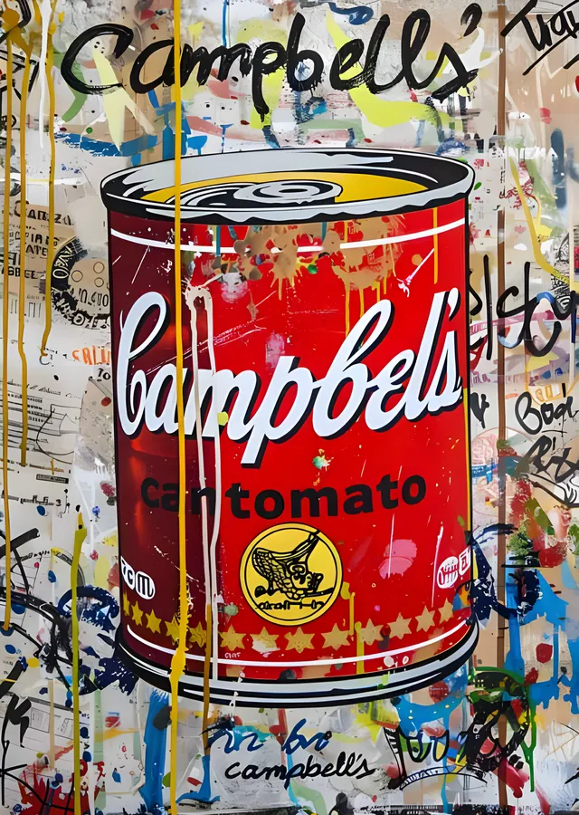 Campbell's Çorba Kutusu - Grafiti Pop Art metal tablo