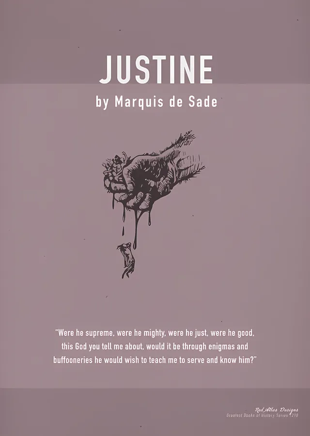 Justine: Marquis de Sade Kitap Kapağı metal tablo
