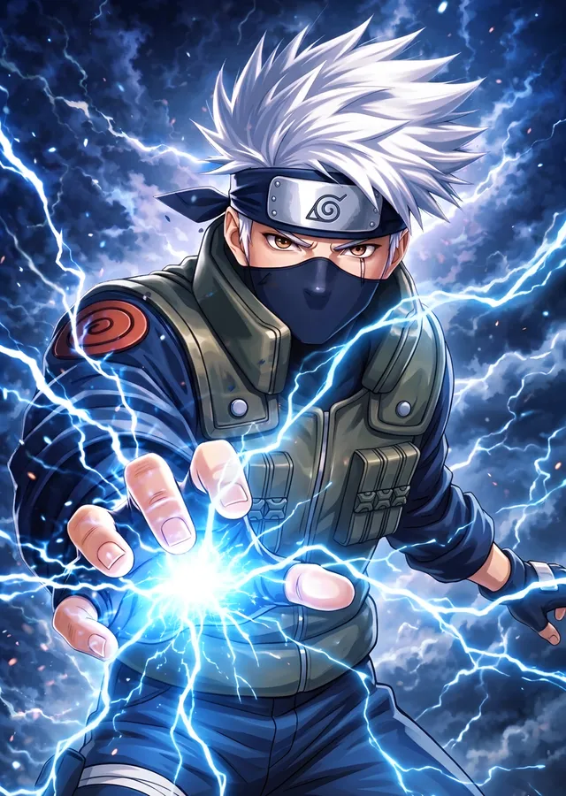 Kakashi Hatake - Chidori metal tablo