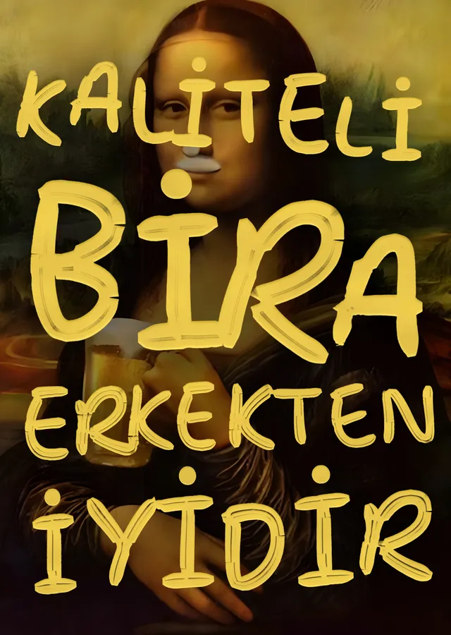 Kaliteli Bira Erkekten İyidir metal tablo