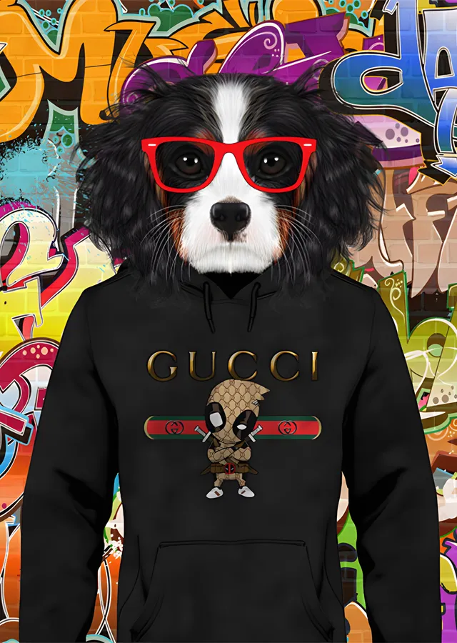 Kapüşonlu Cavalier Spaniel - Kırmızı Gözlük metal tablo