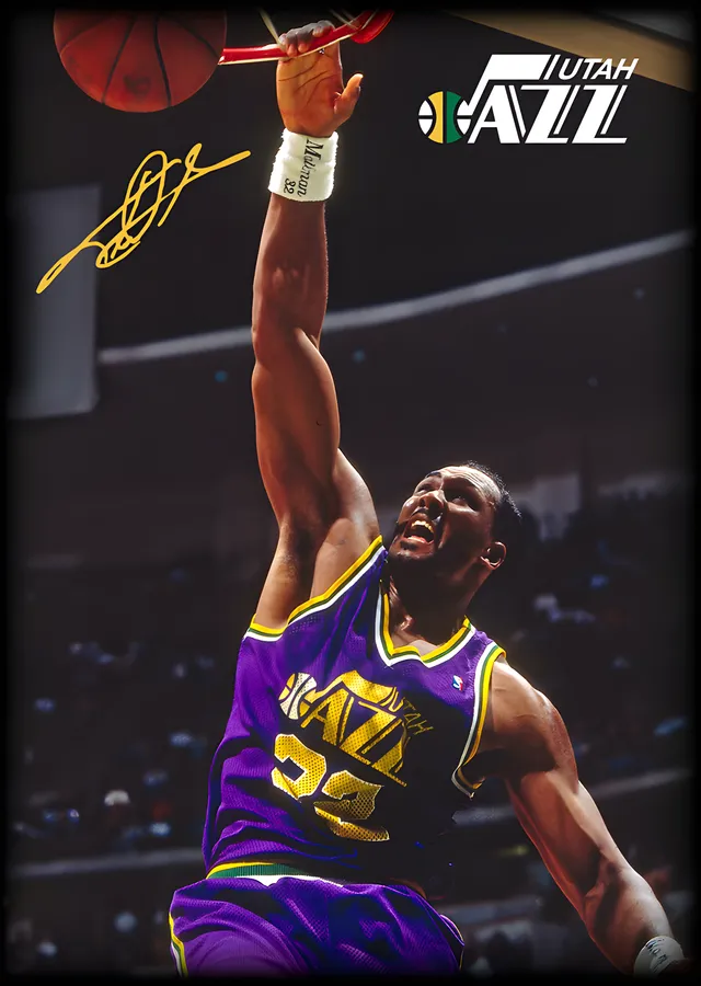 Karl Malone - Utah Jazz metal tablo