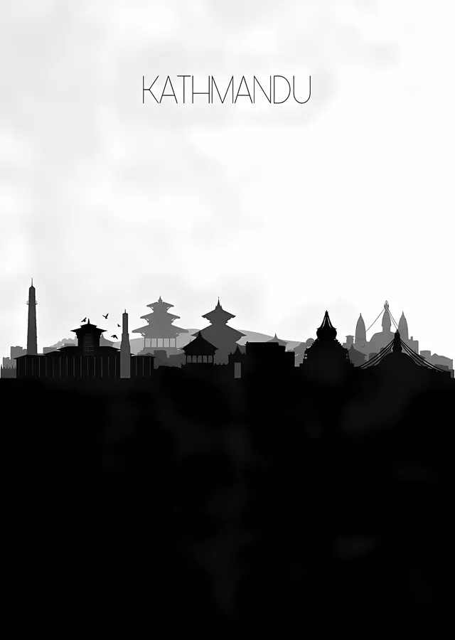 Katmandu Silueti metal tablo