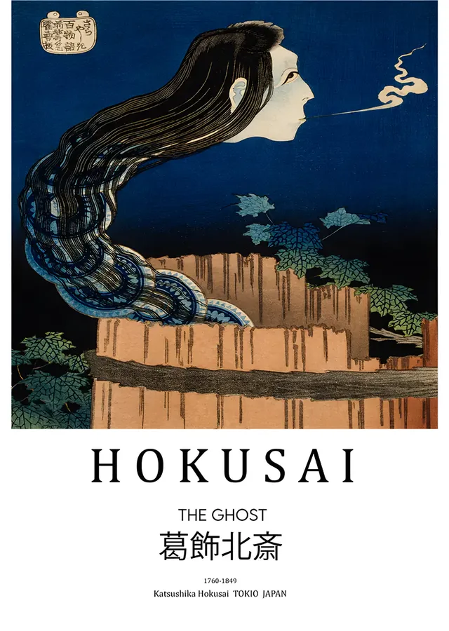 Katsushika Hokusai - Hayalet metal tablo
