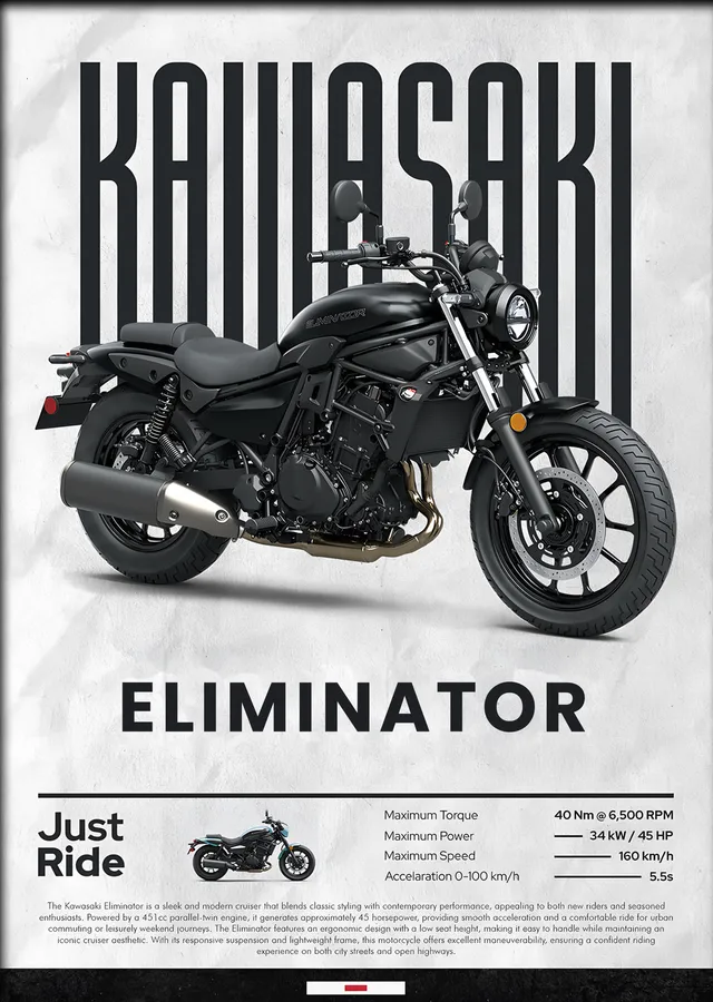 Kawasaki Eliminator metal tablo