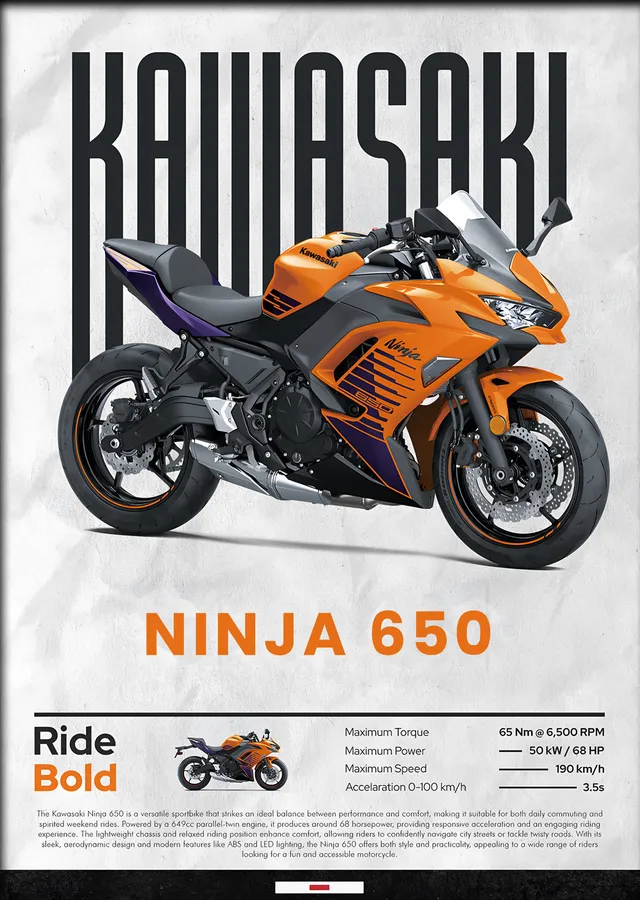 Kawasaki Ninja 650 metal tablo