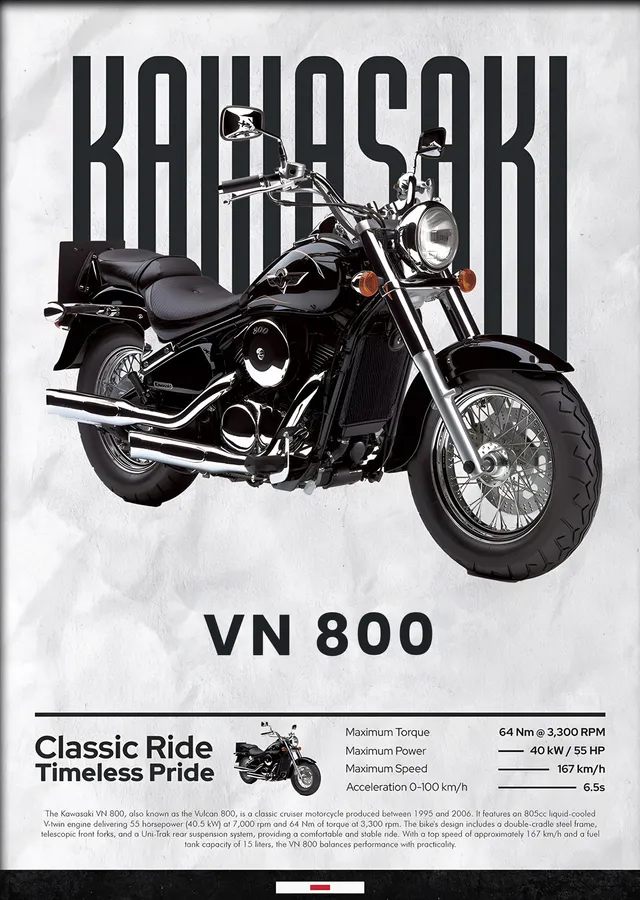 Kawasaki VN 800 metal tablo
