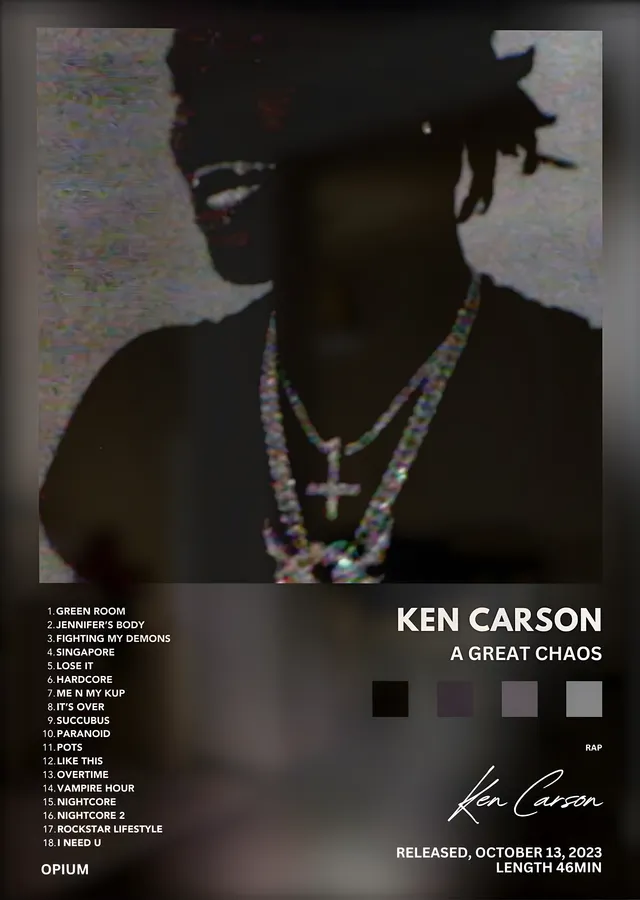 Ken Carson: A Great Chaos metal tablo