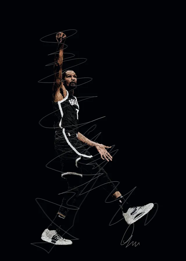 Kevin Durant: Karalama Sıçrayış metal tablo