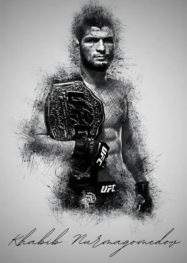 Khabib Nurmagomedov: Şampiyonluk Kemeri metal tablo