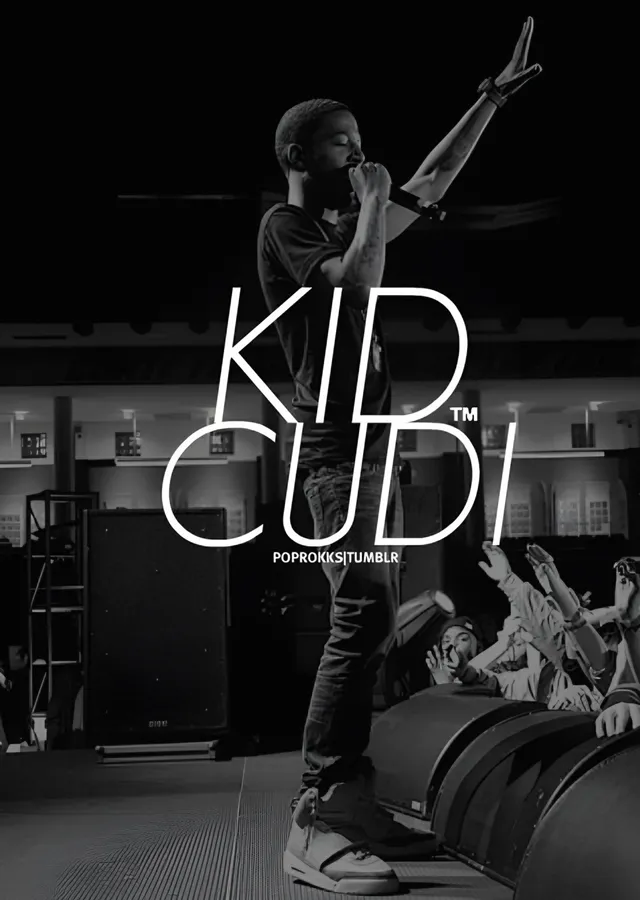 Kid Cudi - Siyah Beyaz Sahne metal tablo