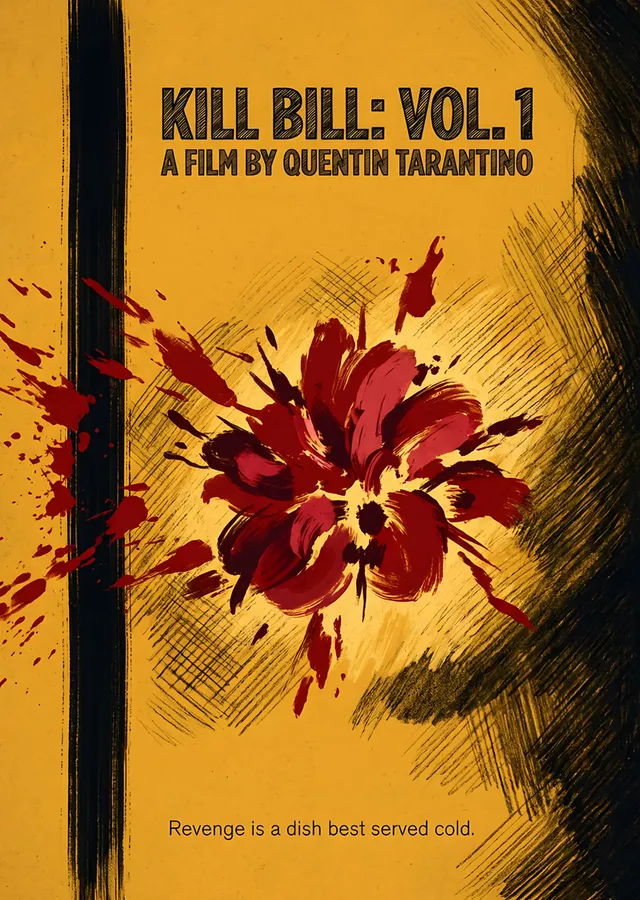 Kill Bill Vol. 1: Sarı Zeminde Kan Sıçraması metal tablo