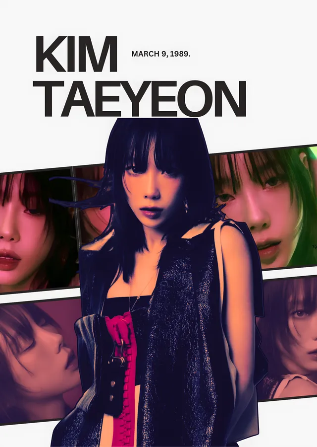 Kim Taeyeon - Kolaj Afiş metal tablo