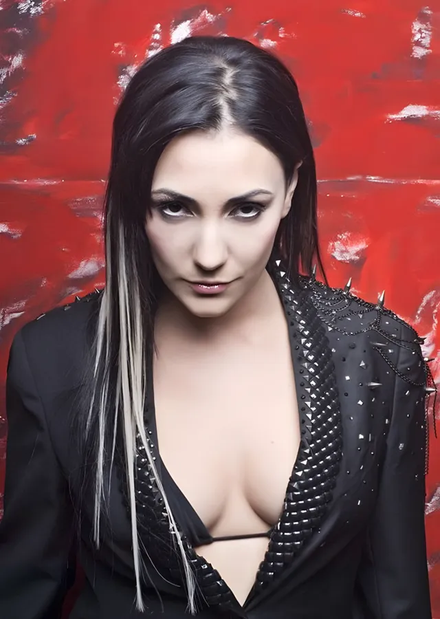 Özlem Tekin - Kırmızı Duvarda Portre metal tablo