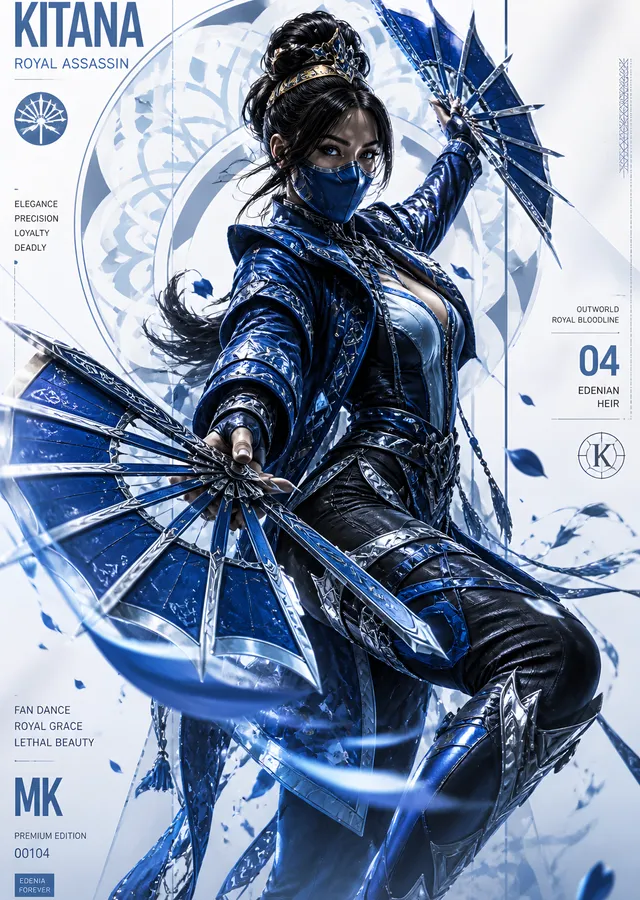 Kitana Karakter Kartı metal tablo