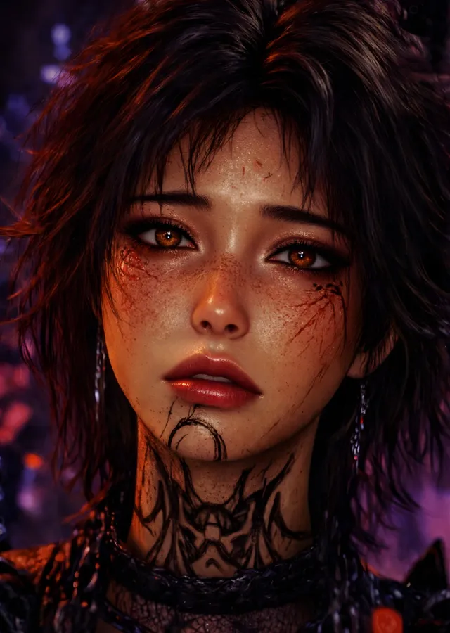 Baldur's Gate 3 - Evelyn Kızıl Işıkta metal tablo