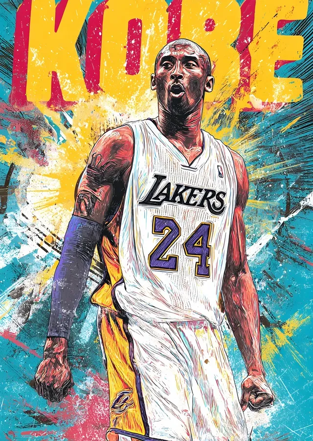 Kobe Bryant: 24 Numara Kükreyişi metal tablo