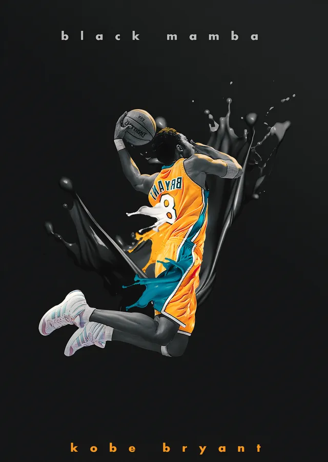 Kobe Bryant: Black Mamba Duman Silüeti metal tablo