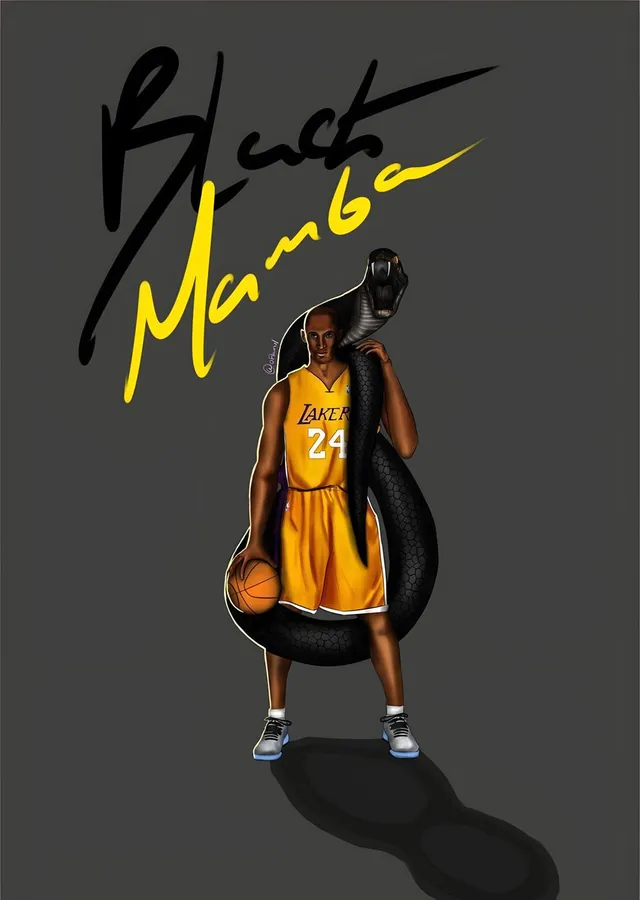 Kobe Bryant: Black Mamba İmzası metal tablo