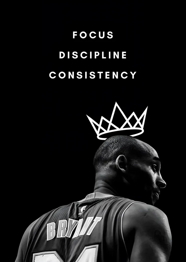 Kobe Bryant: Focus Discipline Consistency metal tablo