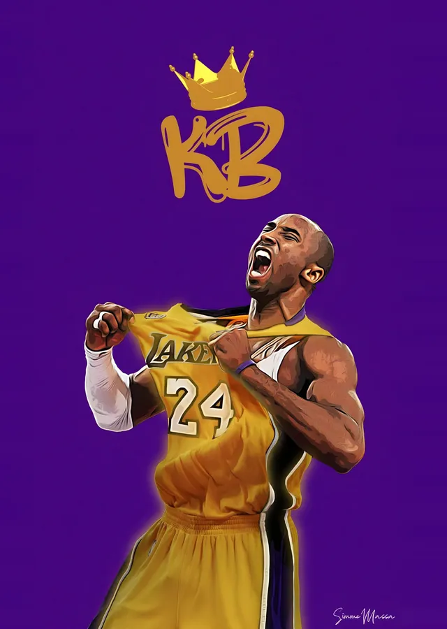 Kobe Bryant: KB Taçlı Portre metal tablo
