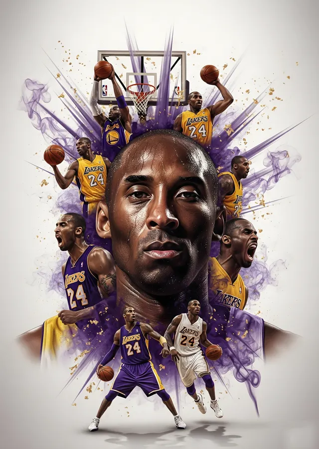 Kobe Bryant: Mamba Mentality Portre Kolajı metal tablo