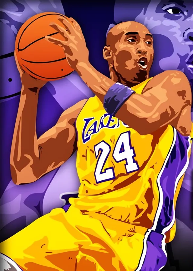 Kobe Bryant: Mor Zeminde Şut metal tablo