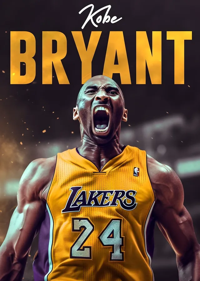 Kobe Bryant: Sarı Formada Kükreyiş metal tablo