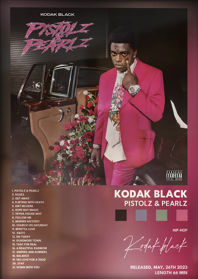Kodak Black: Pistolz & Pearlz metal tablo