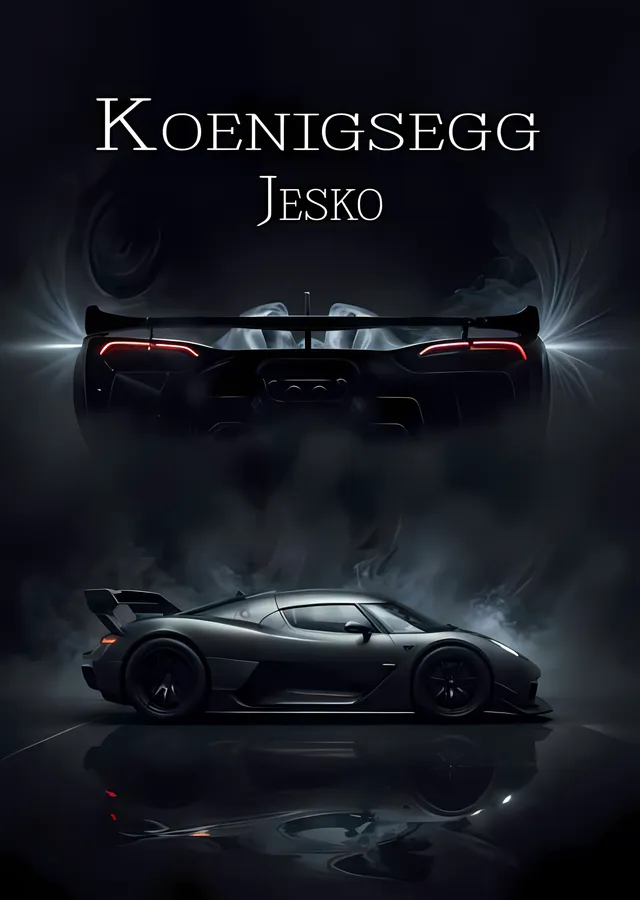 Koenigsegg Jesko - Tipografili Hiper Otomobil metal tablo