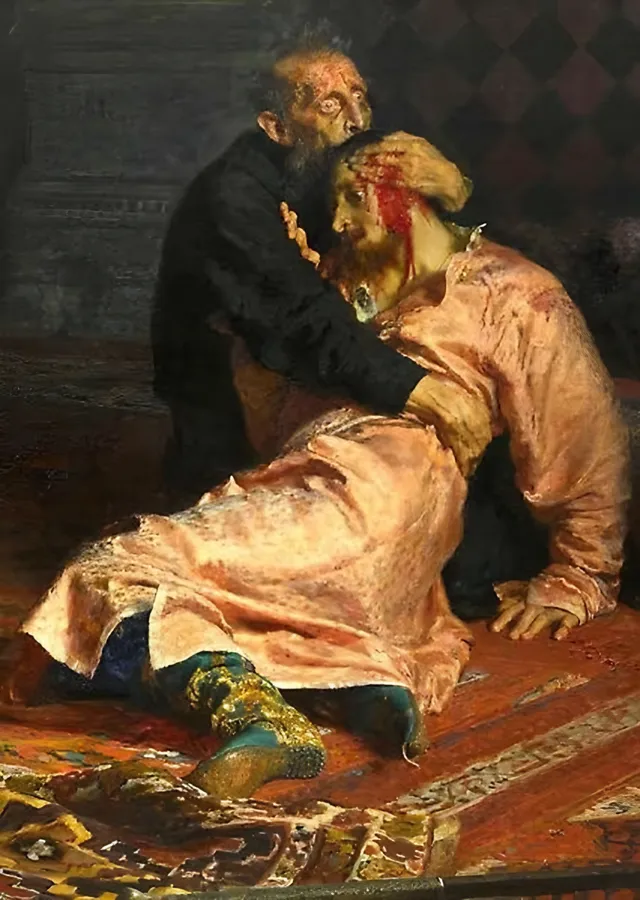 Korkunç İvan ve Oğlu - Ilya Repin metal tablo