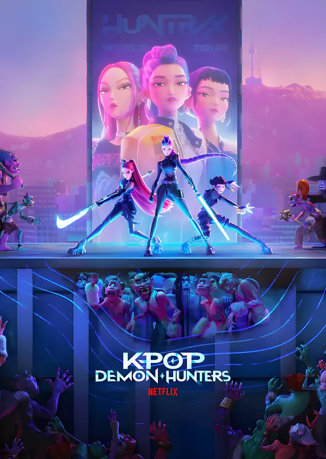 KPop Demon Hunters - Neon Şehir metal tablo