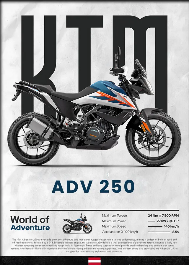 KTM 250 Adventure metal tablo