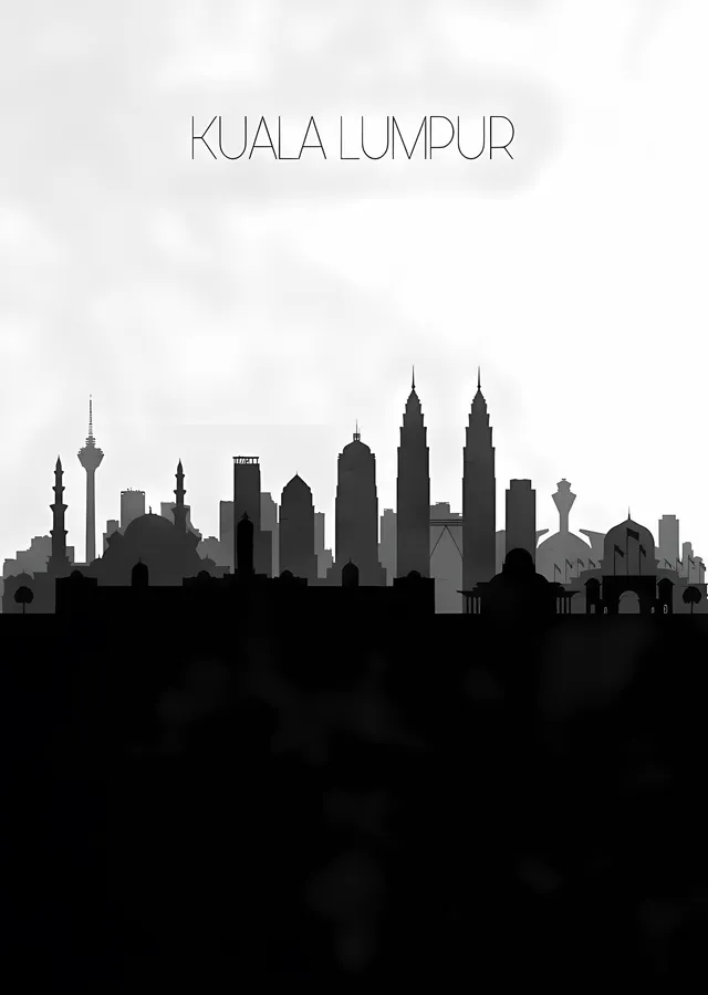 Kuala Lumpur Silueti metal tablo