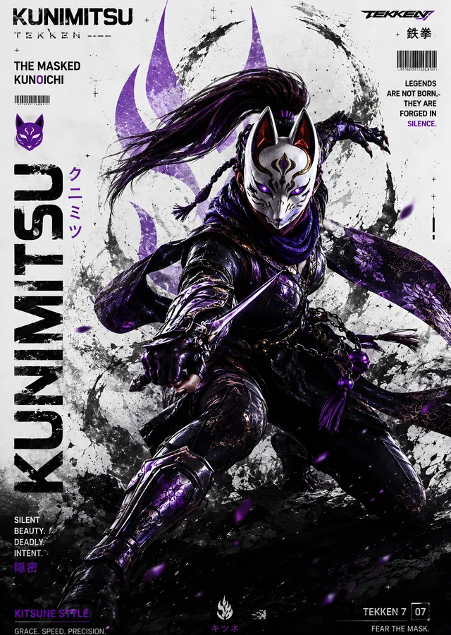 Kunimitsu - Tekken 7 metal tablo