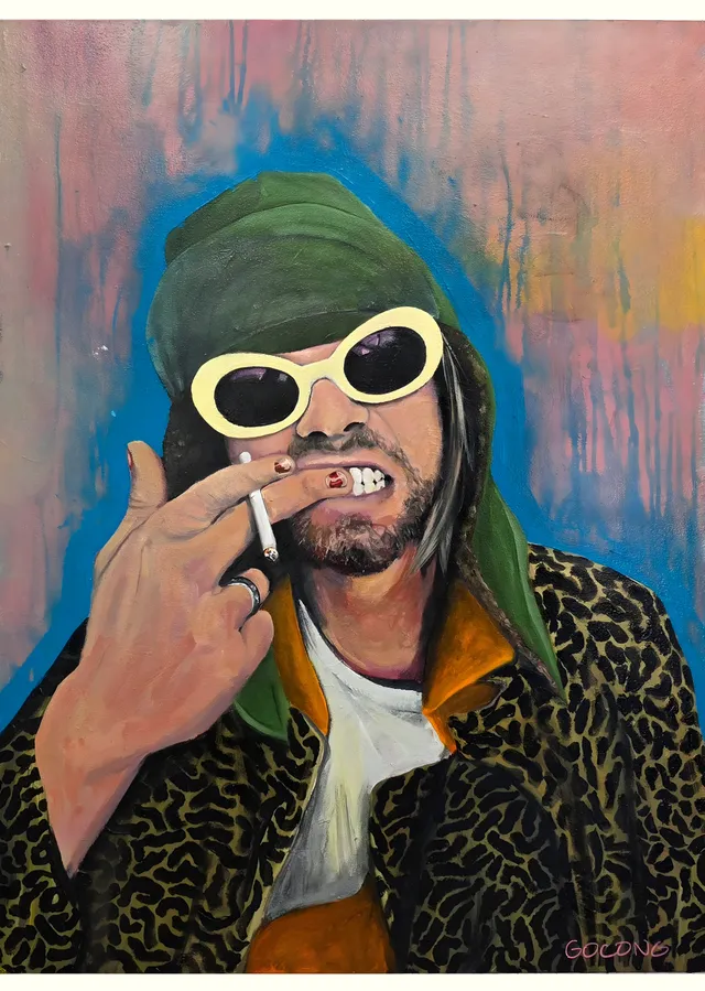 Kurt Cobain Portresi metal tablo