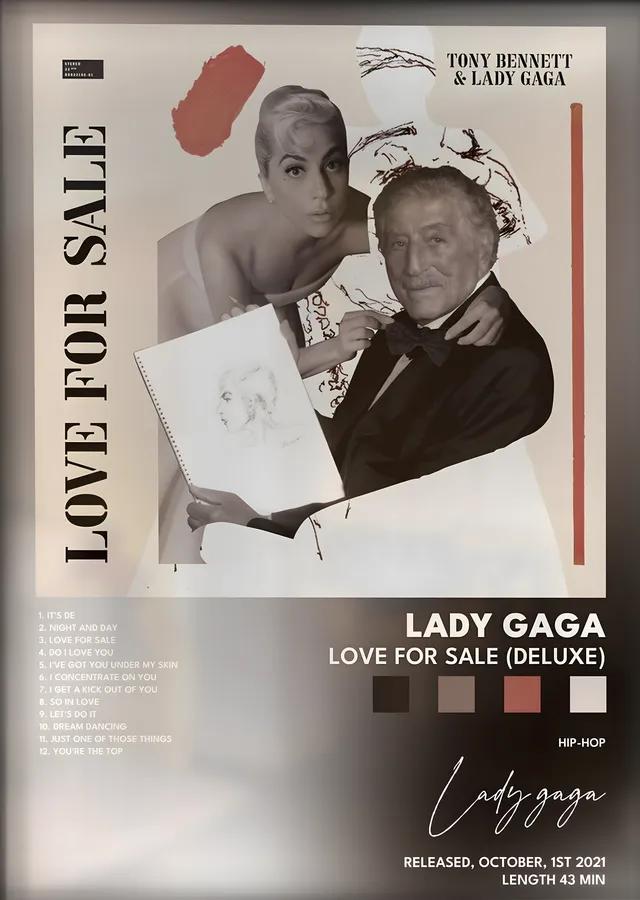 Lady Gaga & Tony Bennett: Love for Sale metal tablo