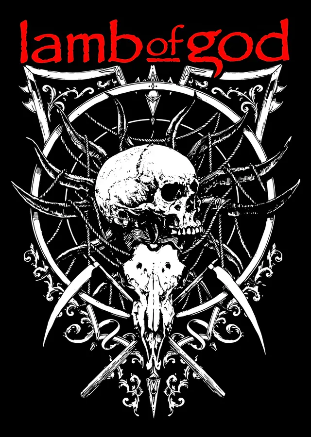Lamb of God: Pentagramda Kafatası metal tablo