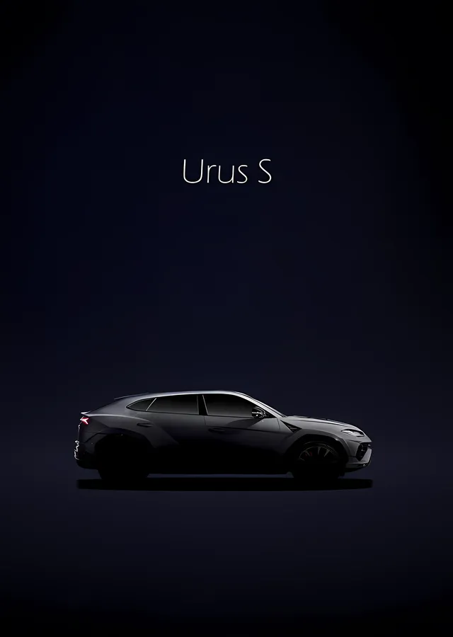 Lamborghini Urus S: Karanlıkta Yan Profil metal tablo