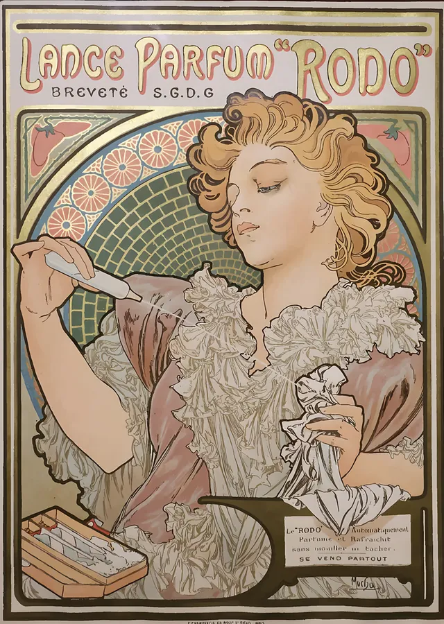 Lance Parfum Rodo - Alphonse Mucha metal tablo